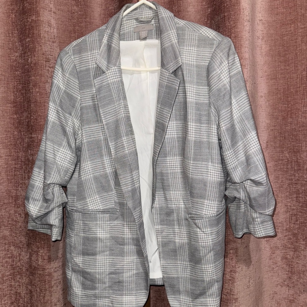 H &M Gray Plaid Women's Blazer